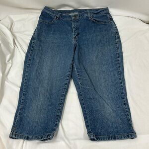 Riders by Lee Cropped Mid Rise Medium Wash Denim Jeans Size 16